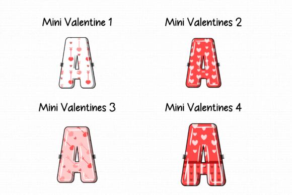 Mini Valentine Font PNG with transparent background - Preview 1
