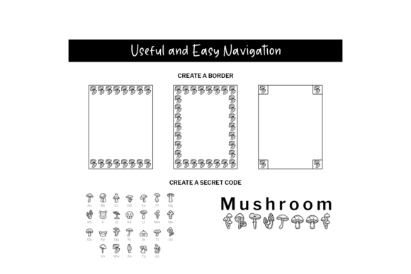 Mushroom Doodle Font PNG with transparent background - Preview 5