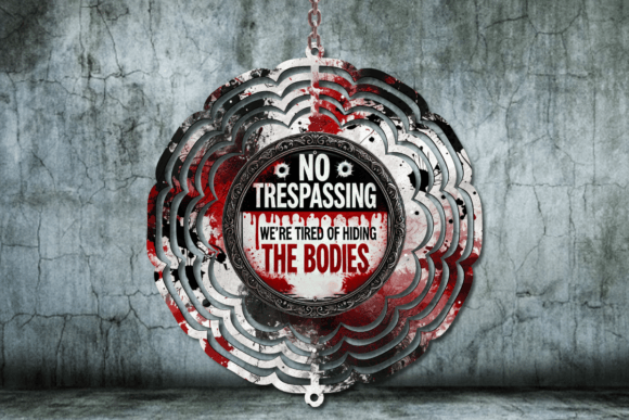 No Trespassing Wind Spinner