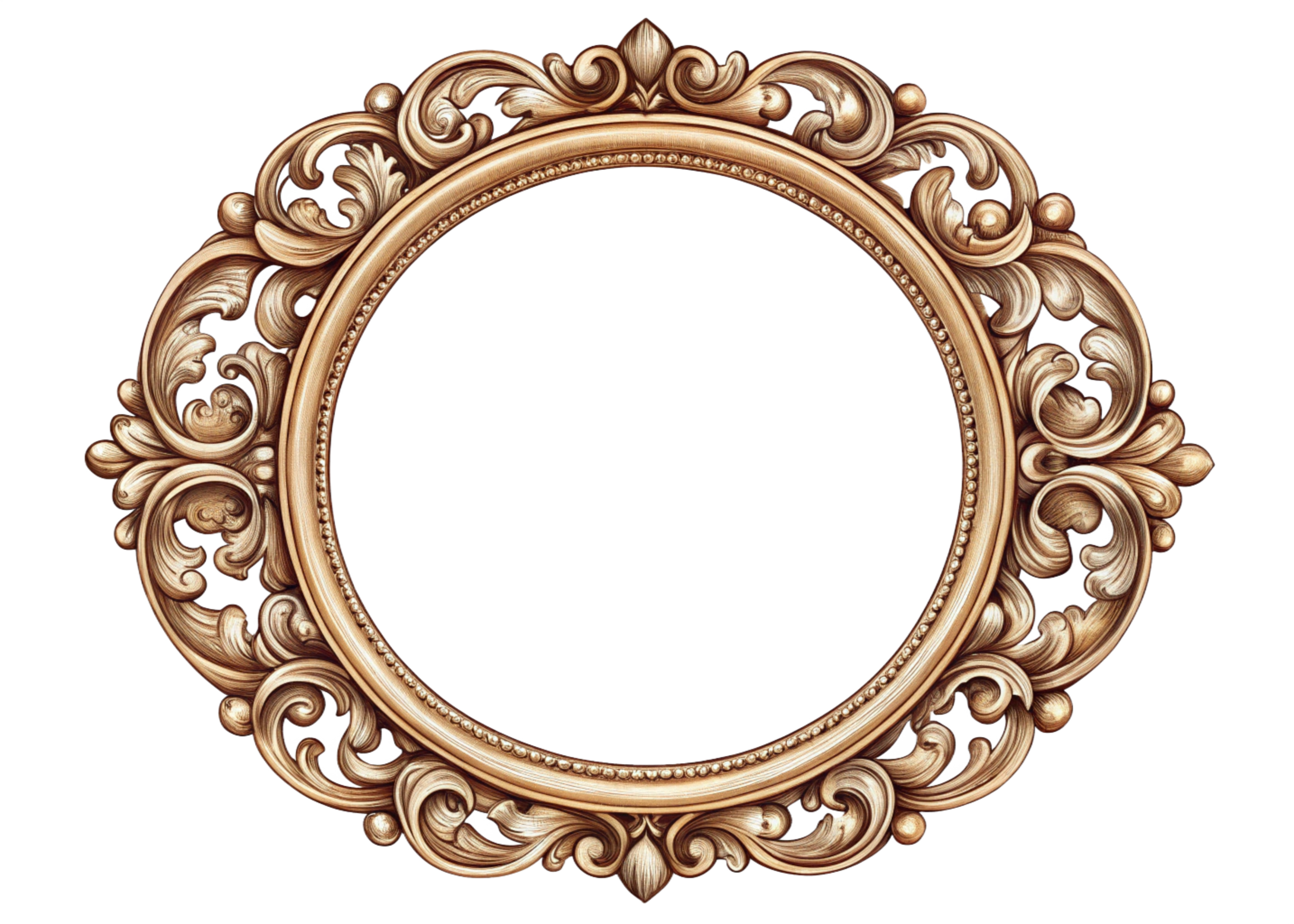 PNG Oval Vintage Picture Frame Set