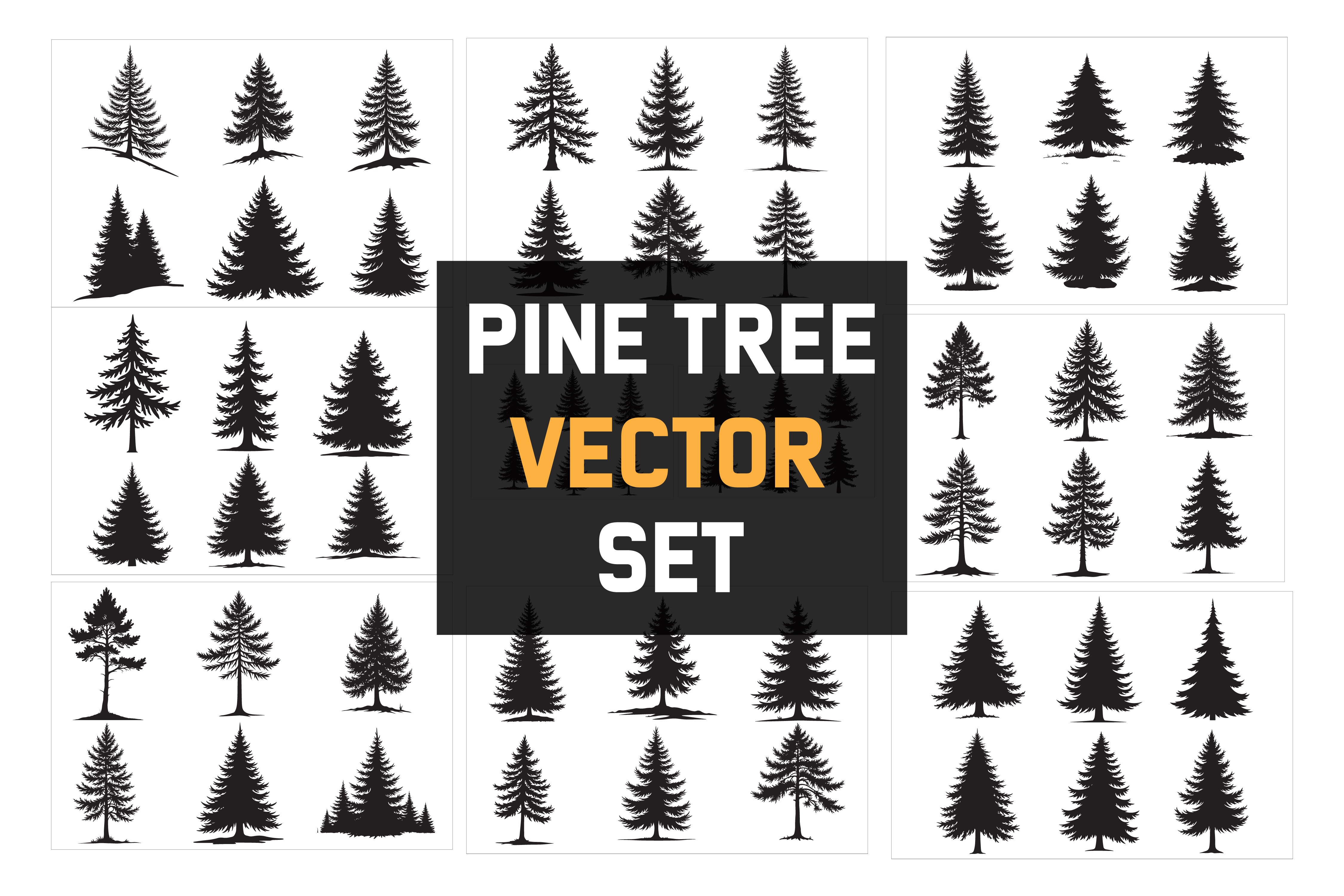 Pine Tree Vector Set Graphic by Creative shirts · Creative Fabrica