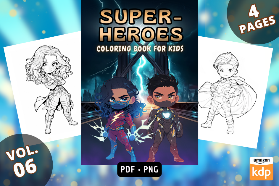 Superheroes Kids Coloring Book Vol 06 Graphic by Sahad Stavros Studio ...