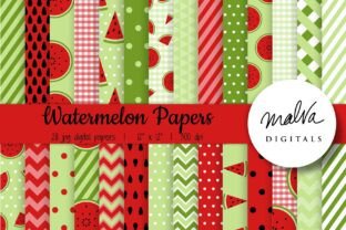 Watermelon Digital Paper Graphic by MalvaDigitals · Creative Fabrica