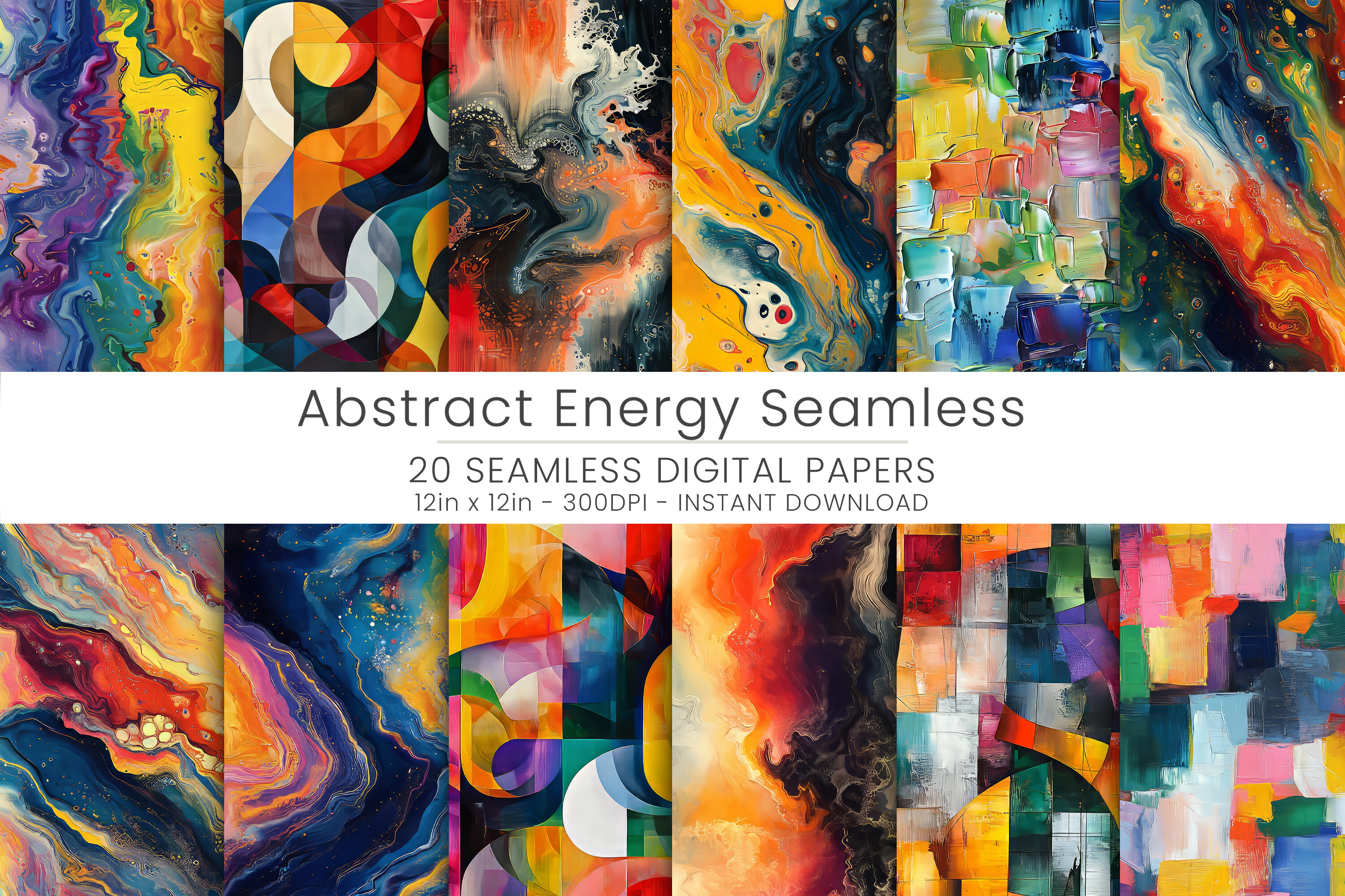20 Abstract Energy Patterns Graphic by MettoDigitalPaperArt · Creative ...