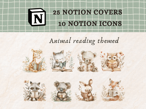 Animal Reading Notion Icons