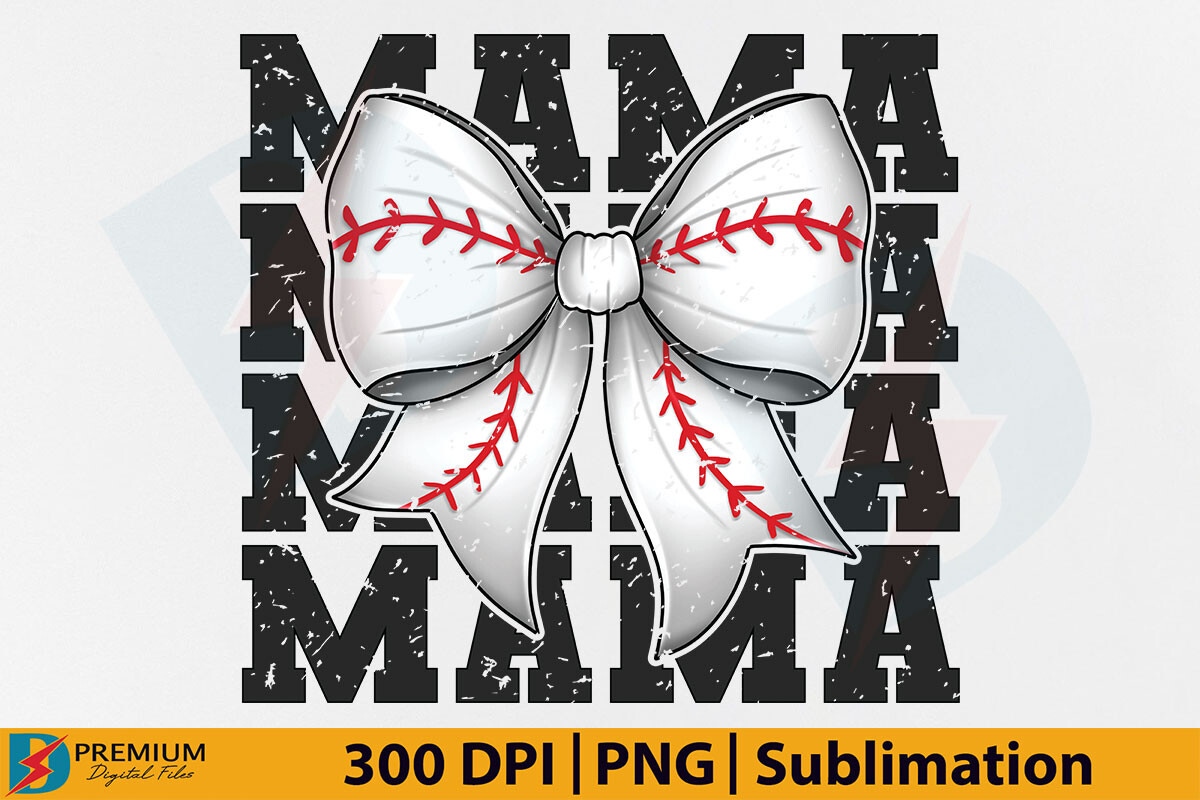 Coquette Baseball Mom PNG Retro Mama Bow Graphic by Premium Digital ...
