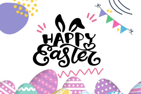 Happy Easter Font PNG with transparent background - Preview 4