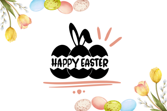 Happy Easter Font PNG with transparent background - Preview 5