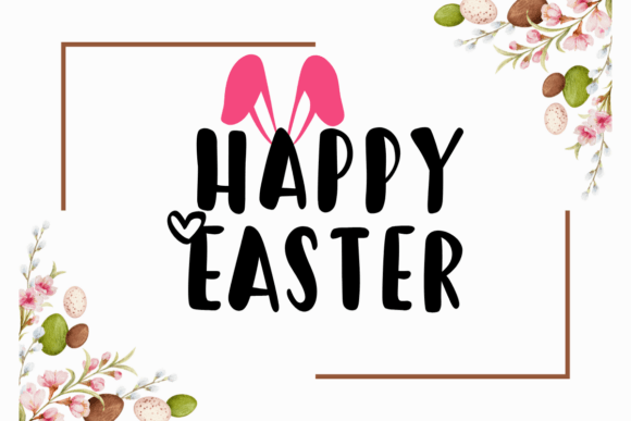 Happy Easter Font PNG with transparent background - Preview 6