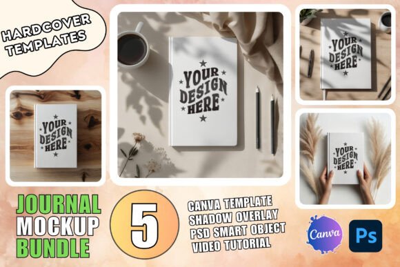 Hardcover Journal Template Canva + PSD