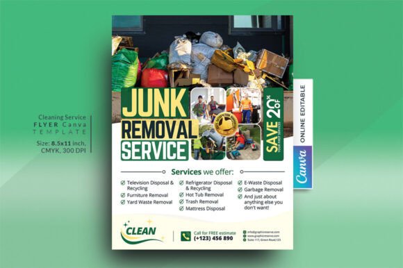 Junk Removal Flyer Canva Template