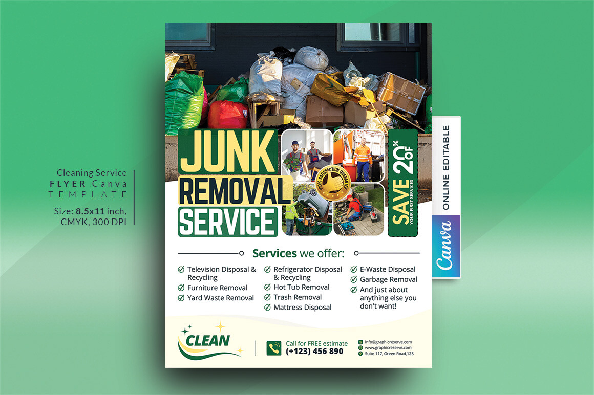 Junk Removal Flyer Canva Template