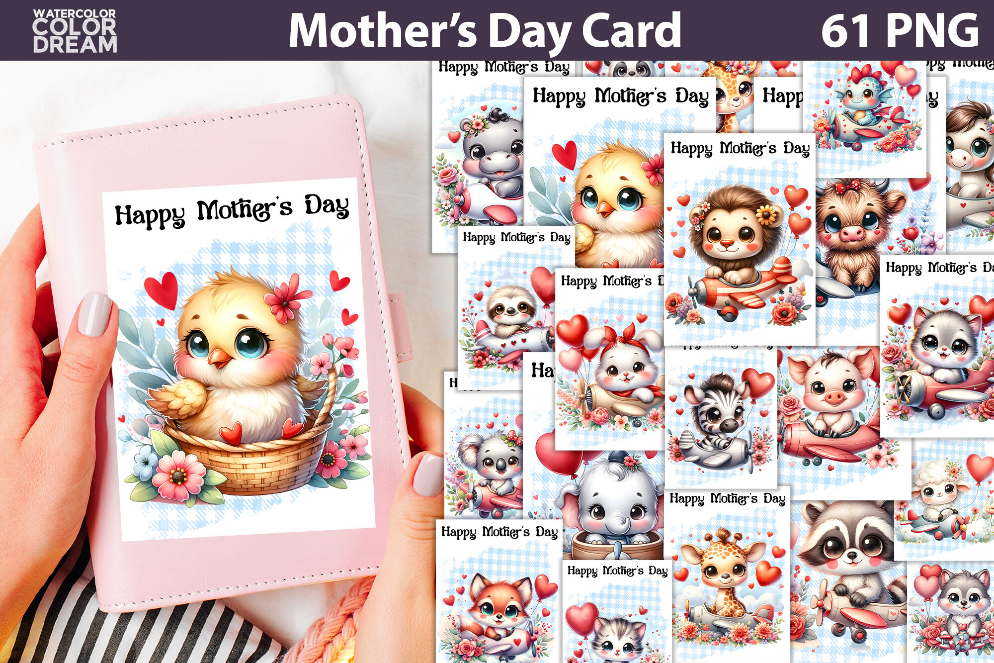 Mothers Day Card Bundle Graphic by WatercolorColorDream · Creative Fabrica