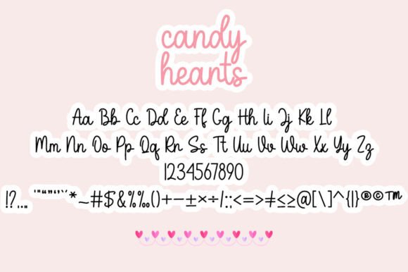 Candy Hearts Font PNG with transparent background - Preview 4