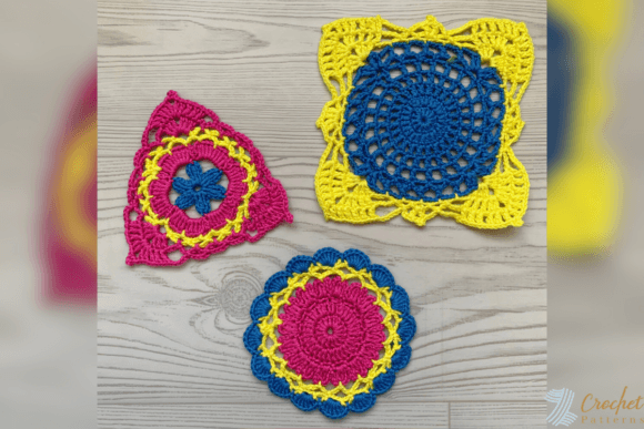 Colorful Crochet Coasters Pattern