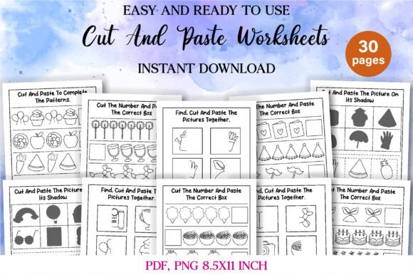 Cut and Paste Worksheets for Kids