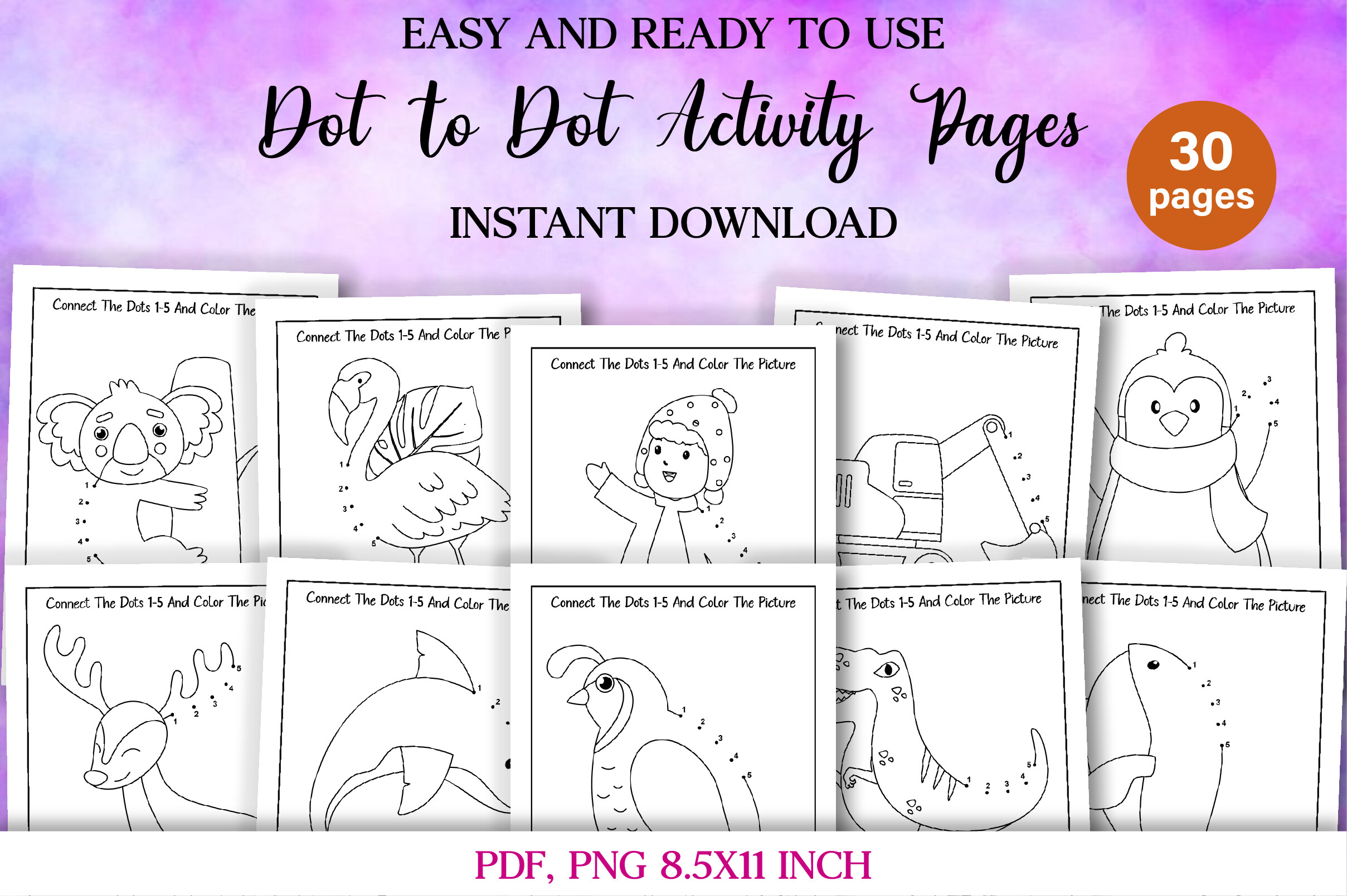 Dot to Dot Worksheets for Kindergarten