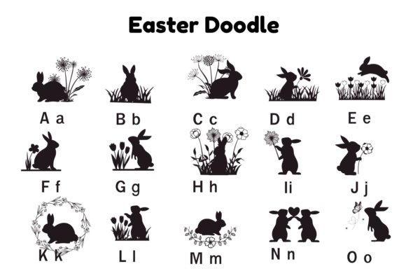 Easter Day Doodle Font PNG with transparent background - Preview 4