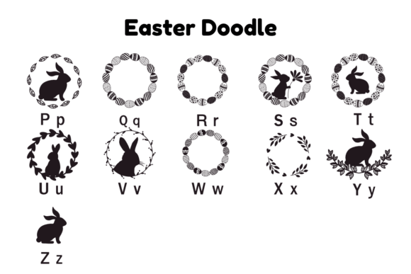 Easter Day Doodle Font PNG with transparent background - Preview 5