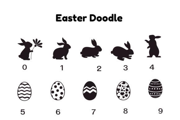 Easter Day Doodle Font PNG with transparent background - Preview 6