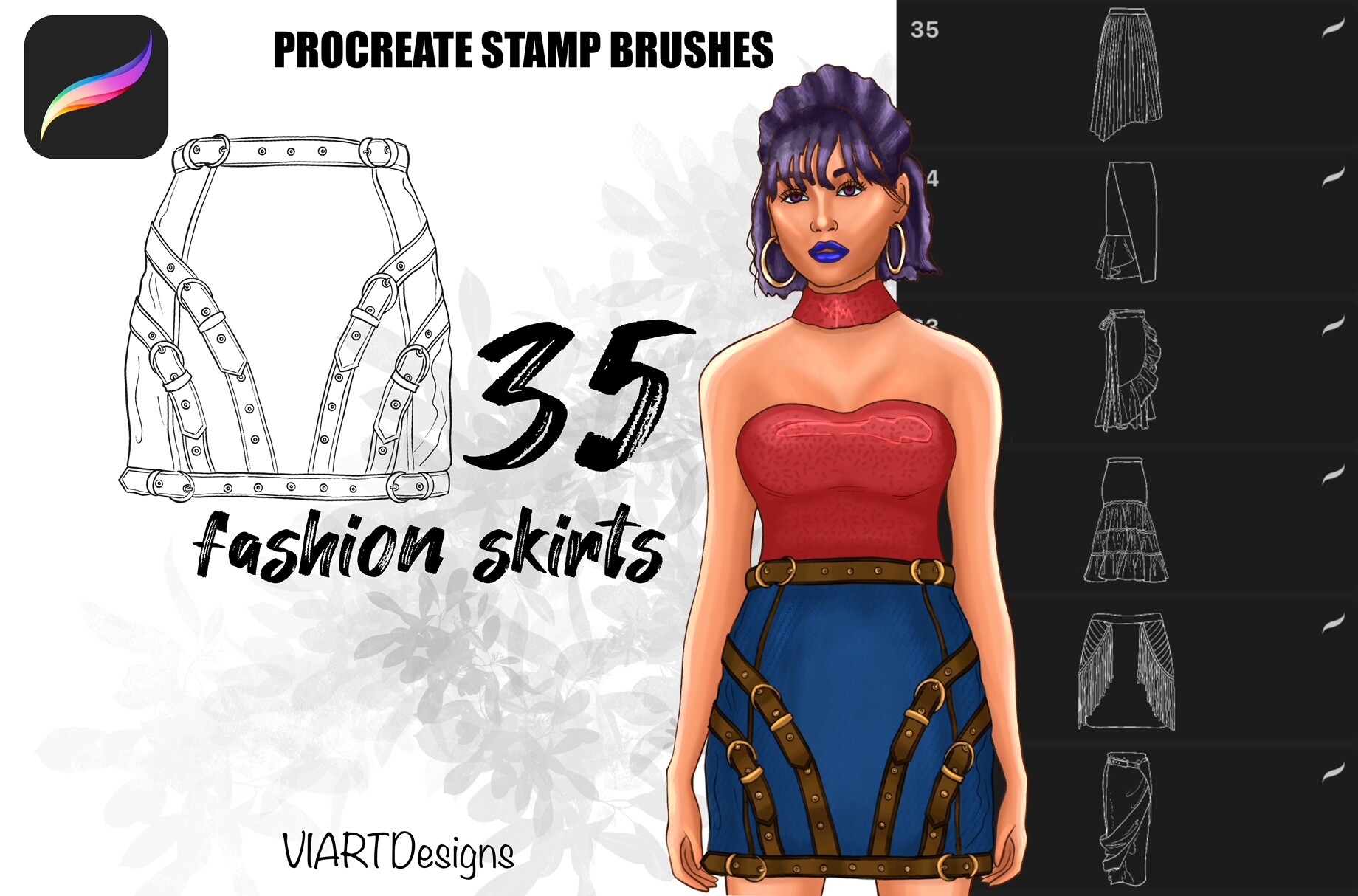 Fashion Skirts Stamp Brush Procreate