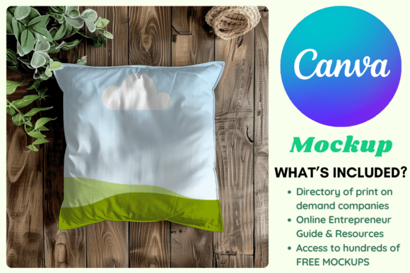 Flat Lay Throw Pillow Canva Frame Mockup