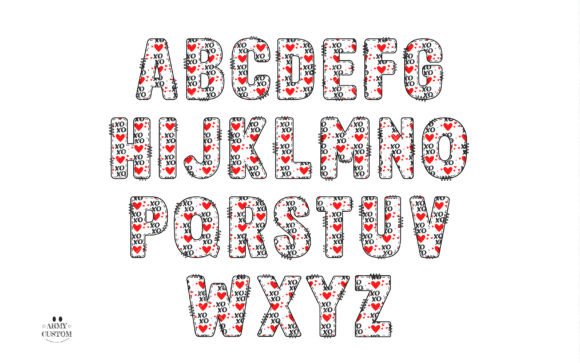 Love Valentine's Xoxo Font PNG with transparent background - Preview 2