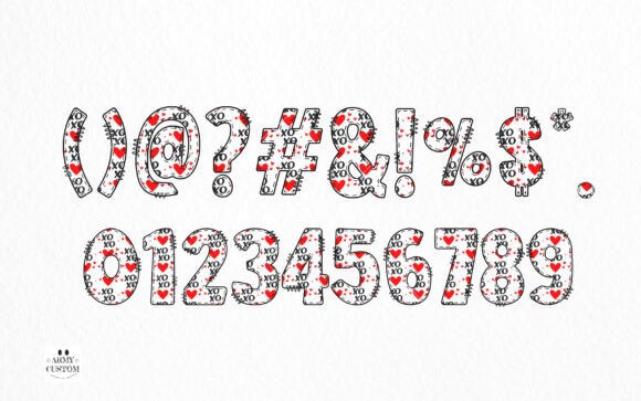 Love Valentine's Xoxo Font PNG with transparent background - Preview 3