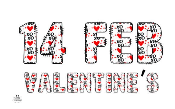 Love Valentine's Xoxo Font PNG with transparent background - Preview 4