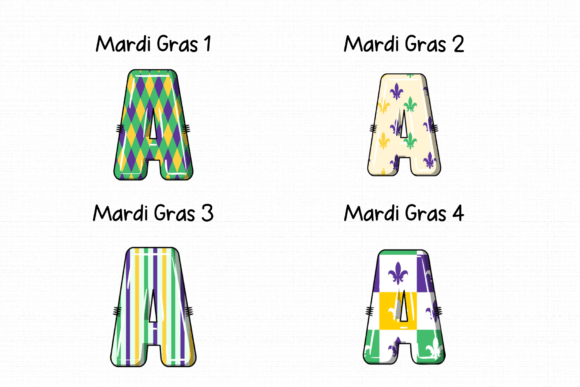 Mardi Gras Font PNG with transparent background - Preview 1