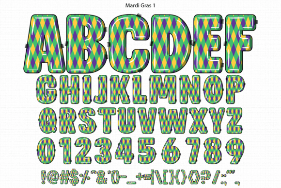Mardi Gras Font PNG with transparent background - Preview 2