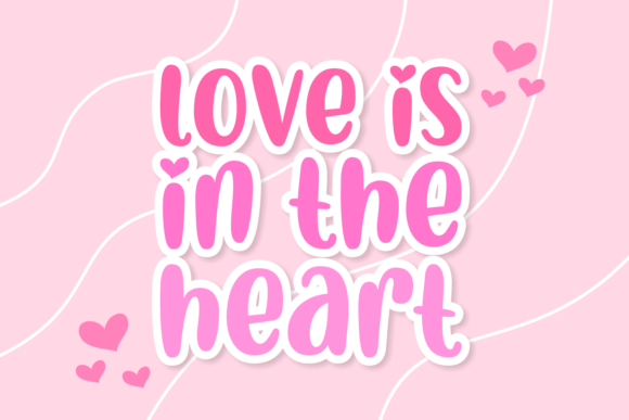 Pink Heart Font PNG with transparent background - Preview 2