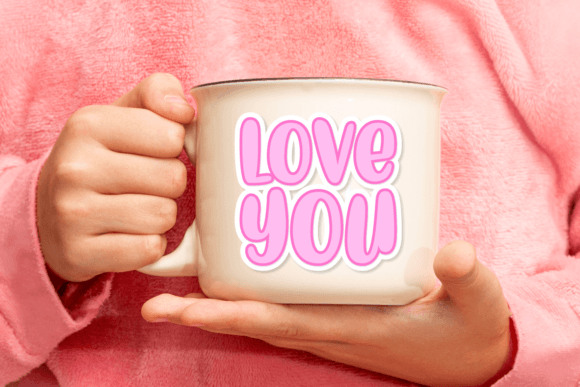 Pink Heart Font PNG with transparent background - Preview 4