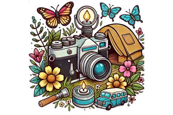 Vintage Camera T-shirt PNG Clipart