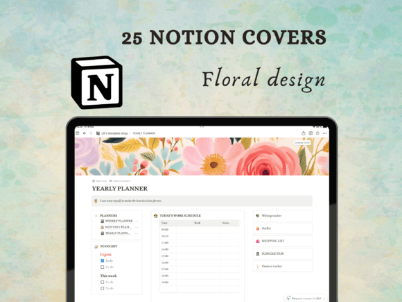 Watercolor Floral Design Notion Covers
