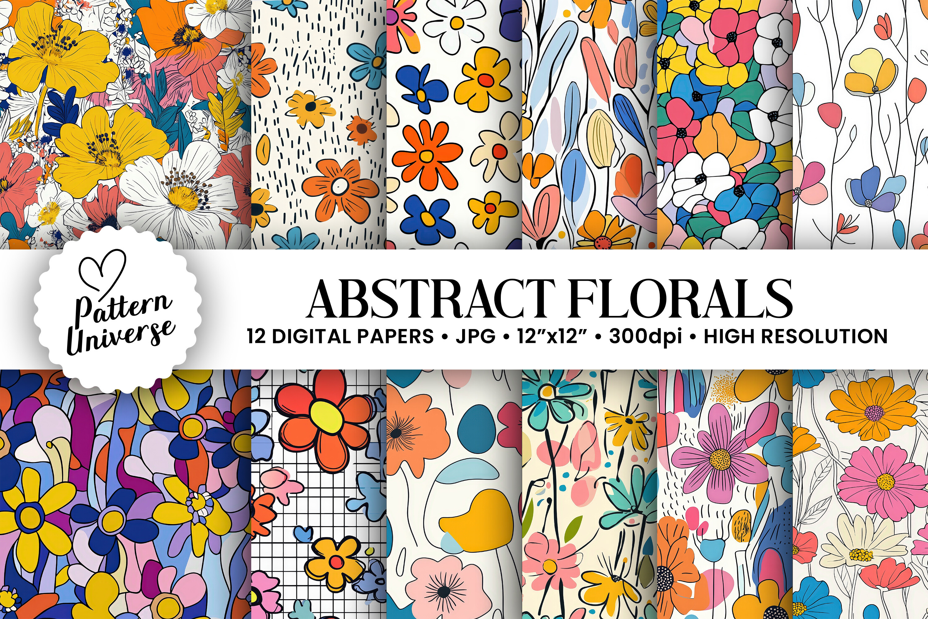 Abstract Floral Seamless Patterns Graphic by Pattern Universe ...
