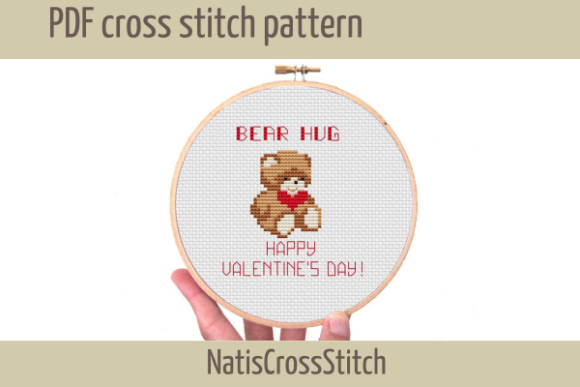 Bear Hug Cross Stitch Love
