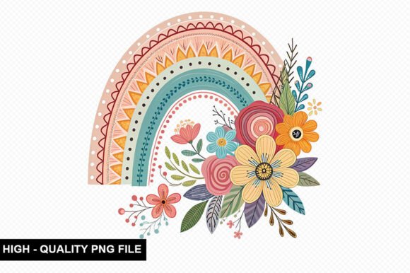 Floral Moon Clipart Design – PNG File Graphic by crative8112 · Creative ...