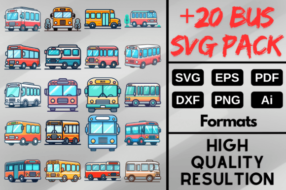 Bus SVG Bundle Pack, School Bus Clipart Graphic by Artful Assetsy ...