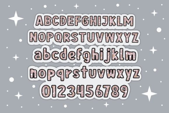 Hearts on Lines Font PNG with transparent background - Preview 1