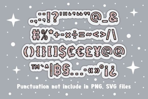 Hearts on Lines Font PNG with transparent background - Preview 2