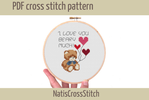 I Love You Beary Much Cross Stitch