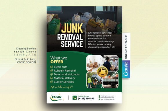 Junk Removal Flyer Canva Template