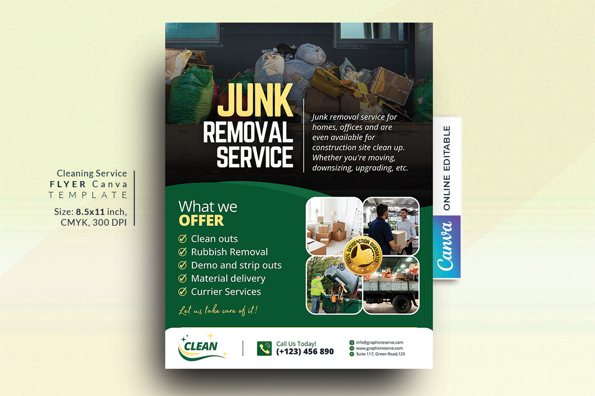 Junk Removal Flyer Canva Template