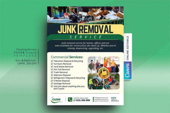 Junk Removing Flyer Canva Template