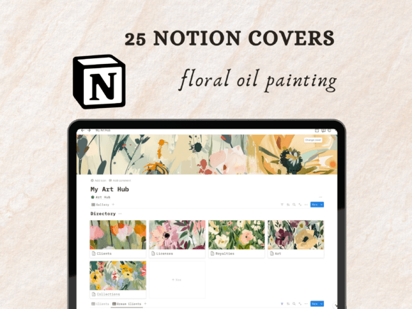 Oil Painting Floral Notion Covers