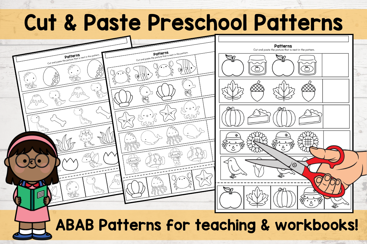 Preschool Pattern Worksheets Cut Paste