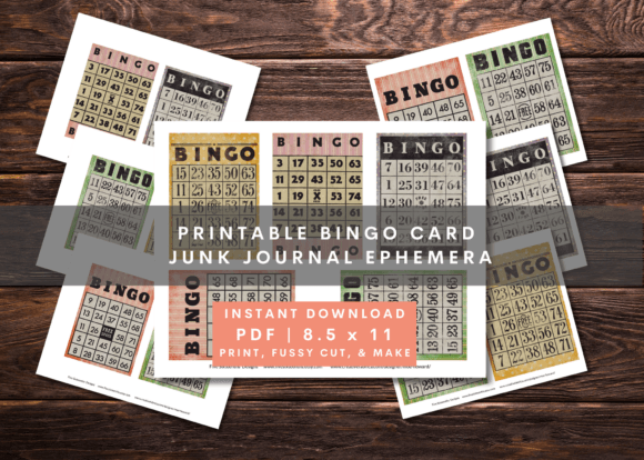 Vintage Spring Bingo Cards Junk Journal