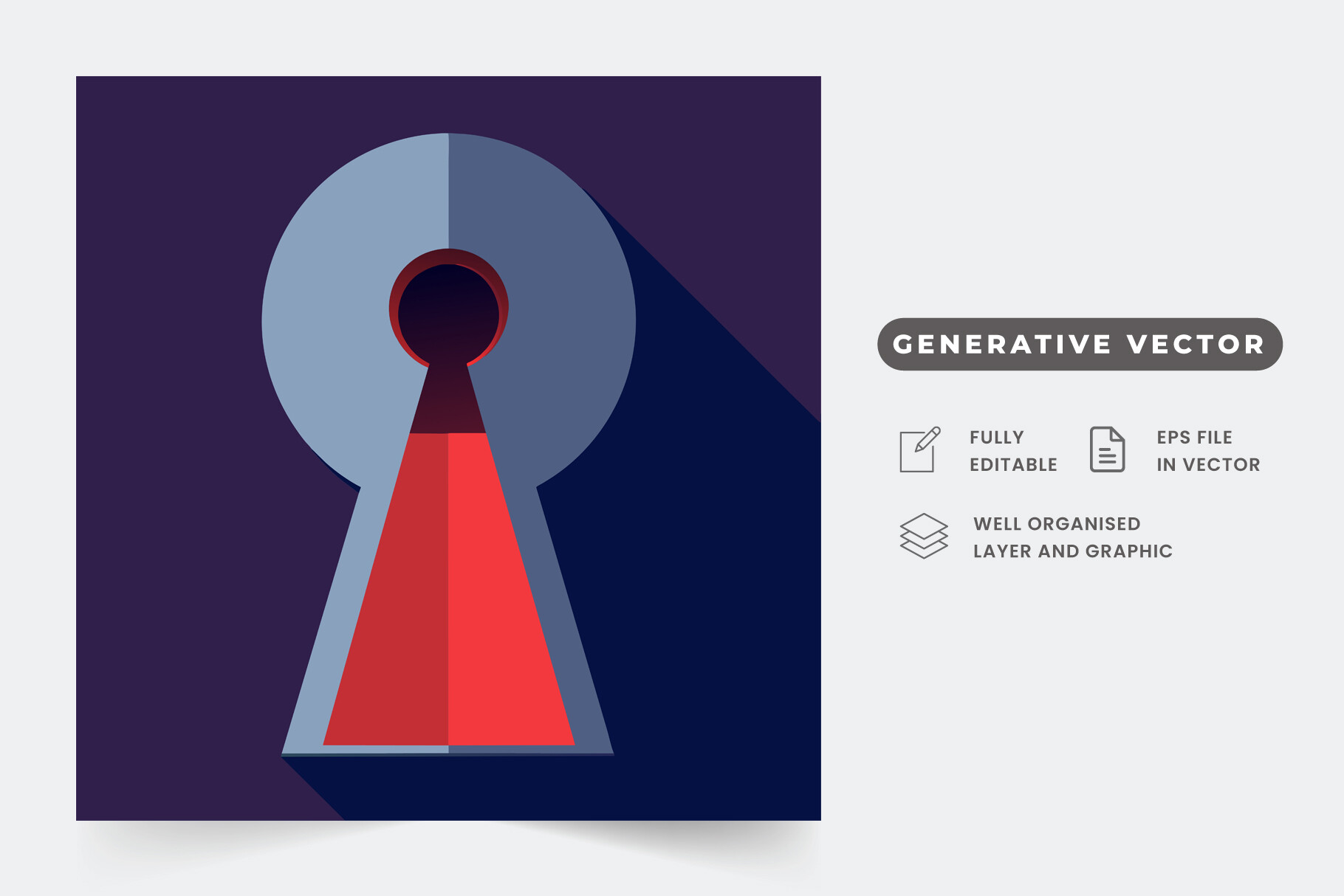 A Simple, Flat Design of a Keyhole with Graphic by iftikharalam ...