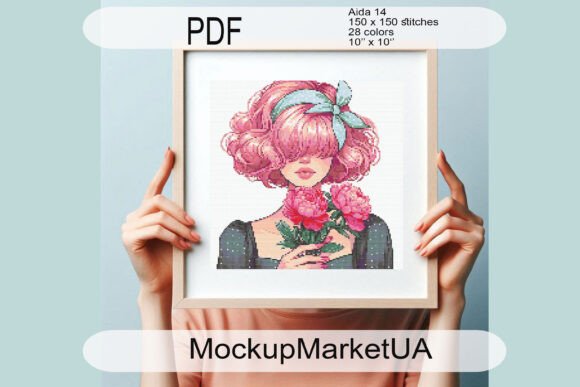 Beauty Woman Cross Stitch Pattern PDF